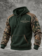 Men's Retro Faith Hunting Culture Print Casual Hoodie