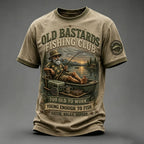 Men's Funny Old Bastards Fishing Club Lifetime Member Print Short Sleeve T-shirt