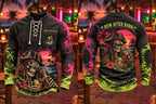 Neon Pirate Skull Lace-Up Long Sleeve Shirt