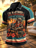Retired Skeleton Island Vacation Men’s Button-Up Shirt