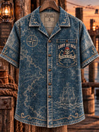 Men’s Vintage Old Salt Pirate Short Sleeve Shirt