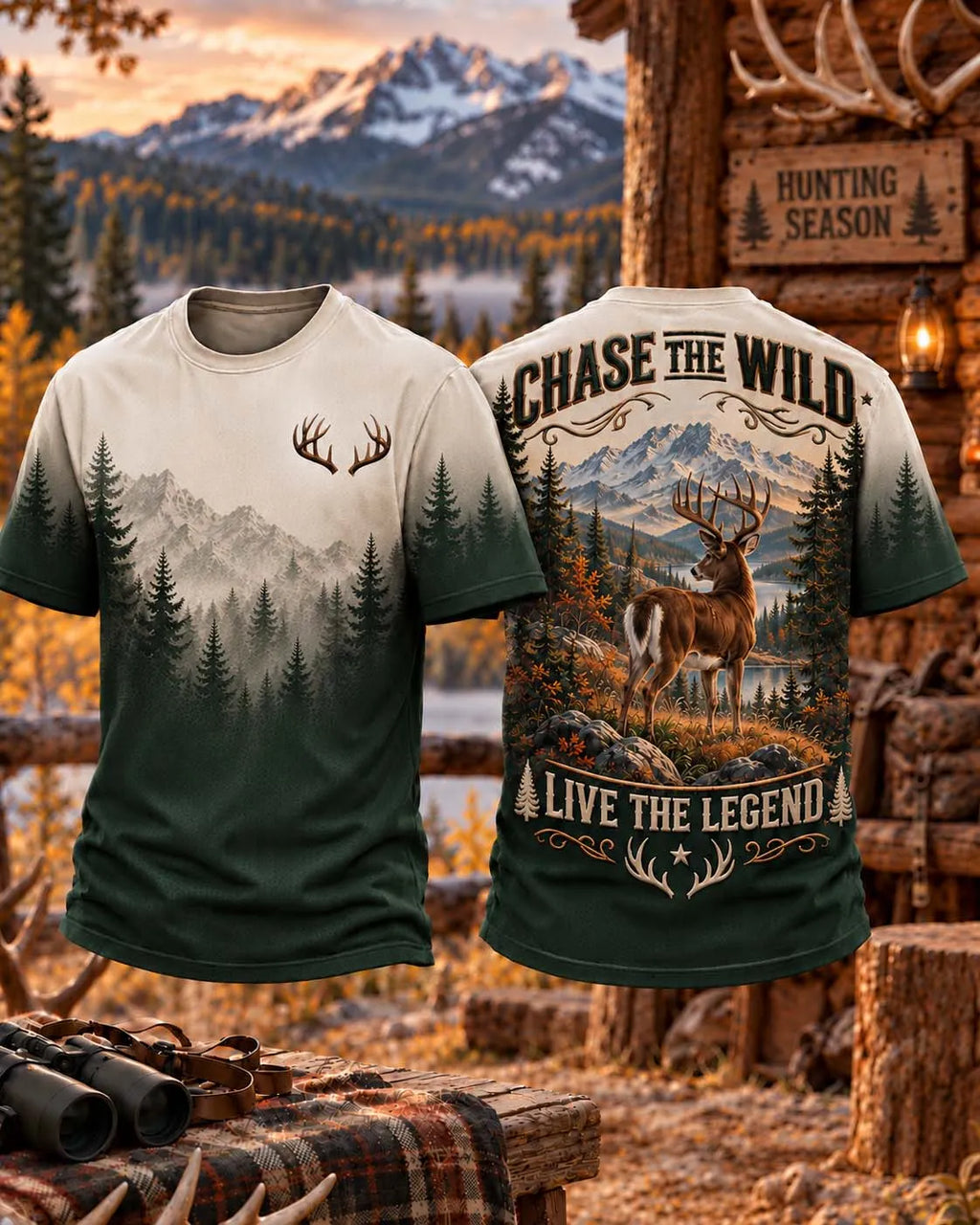🦌 Chase the Wild Live the Legend Buck Deer T-Shirt