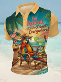 Men's I'm Retired, It's 5 O'clock Everywhere Parrot Print Casual Polo