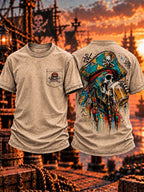 ☠️ Pirate Tales Caribbean Sea Skull & Crossbones T-Shirt