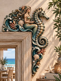 Mermaid & Seahorse Wooden Door Corner Decor