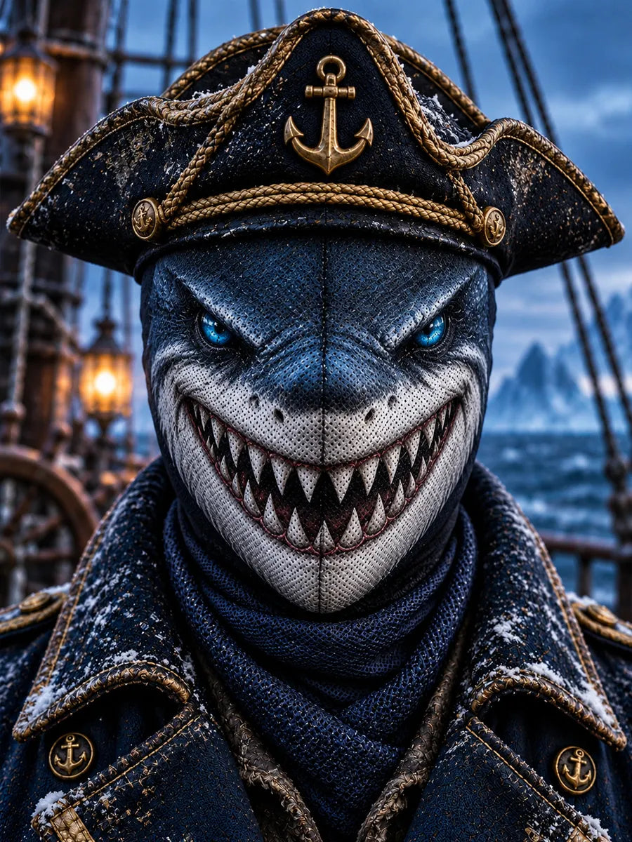 🦈 Pirate Shark Face Mask