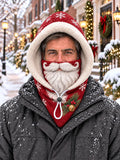 Men’s Santa Beard Fleece-Lined Hooded Neck Warmer Balaclava