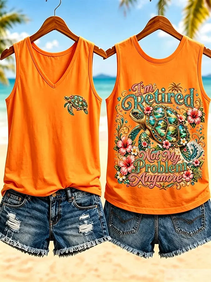 Women's  I'm Retired Not My Problem Anymore  Vacation-Style Casual Vests