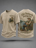 Men's Funny Old Bastards Fishing Club Lifetime Member Print Casual Tee