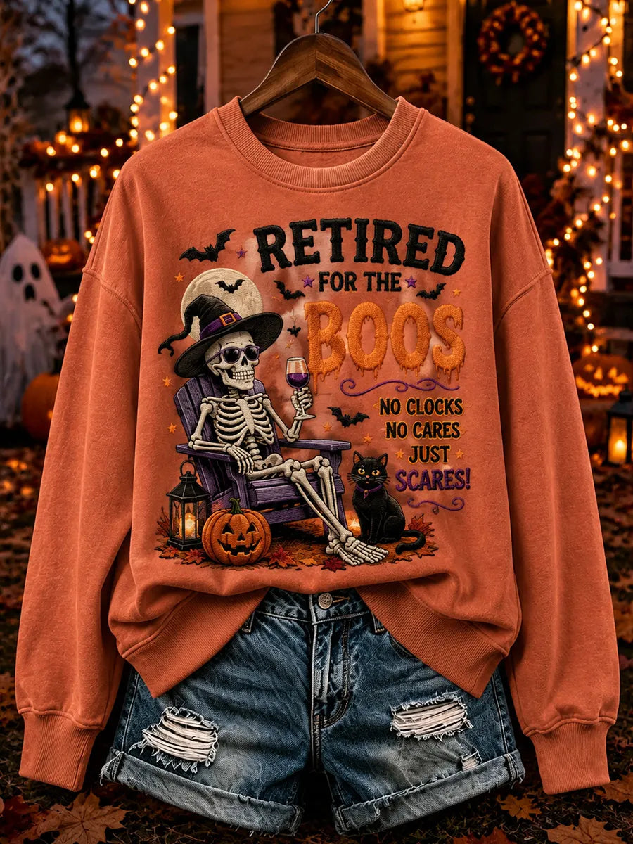 Retirement Life Halloween Art Print Casual Sweatshirt