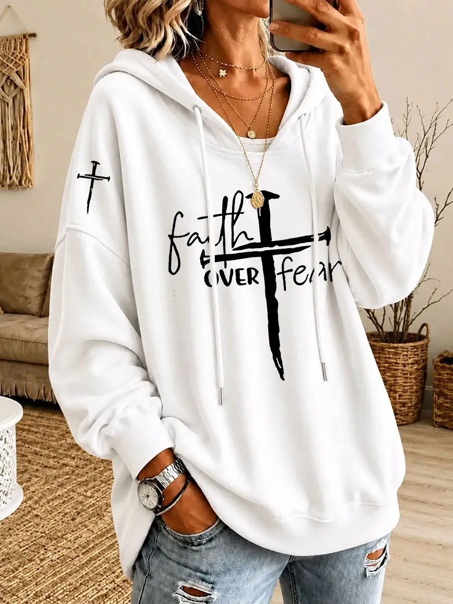 Women'S Faith-Print Hoodie