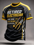 Men’s Retired Electrician Utility-Style Crew Neck T-Shirt