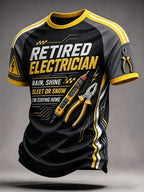 Men’s Retired Electrician Utility-Style Crew Neck T-Shirt