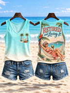Women’s Retirement Beach Hammock V-Neck Tank Top