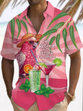 Men's I'm Retired, It's 5 O'clock Everywhere Parrot Print Casual Short Sleeve Shirt