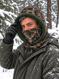 Men’s Deer Forest Camo Fleece-Lined Hooded Neck Warmer Balaclava