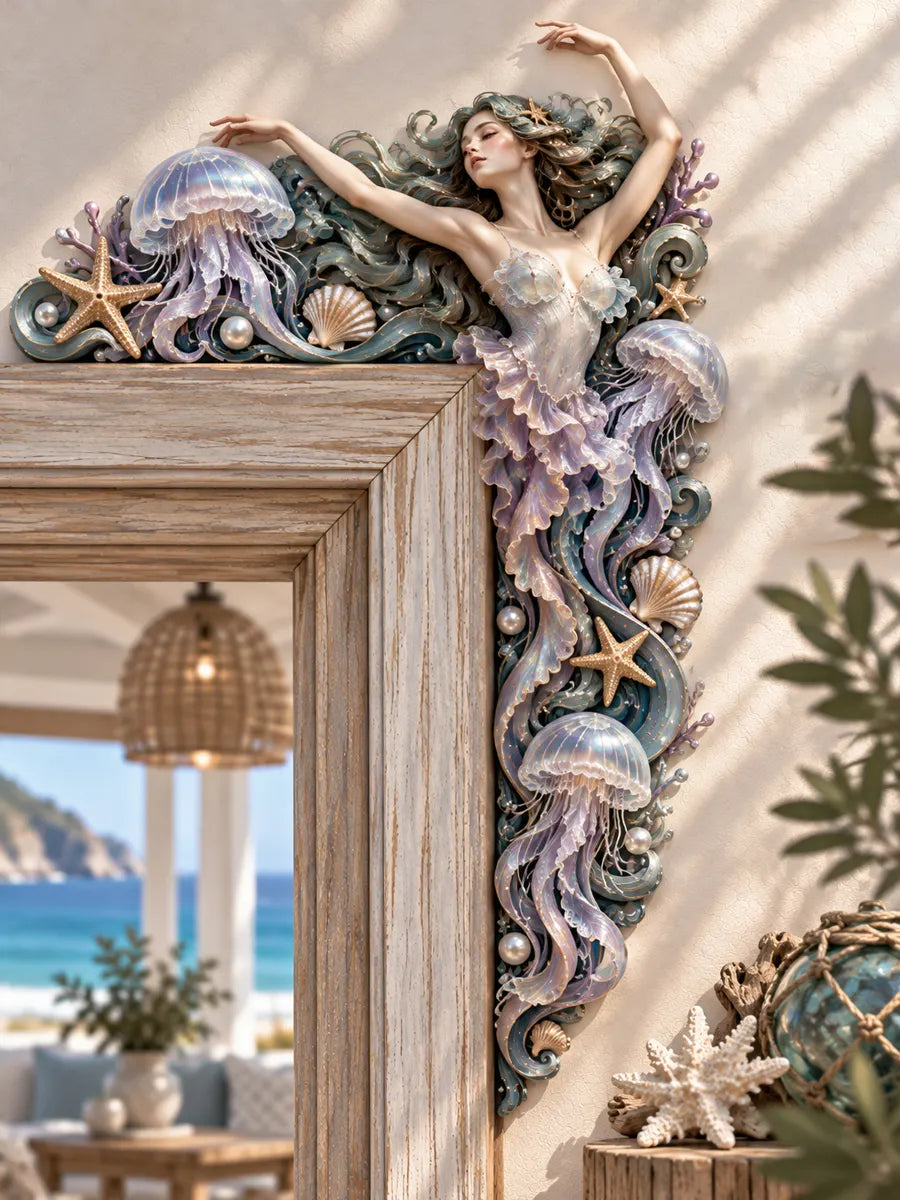 Ocean Goddess Wooden Door Corner Decor