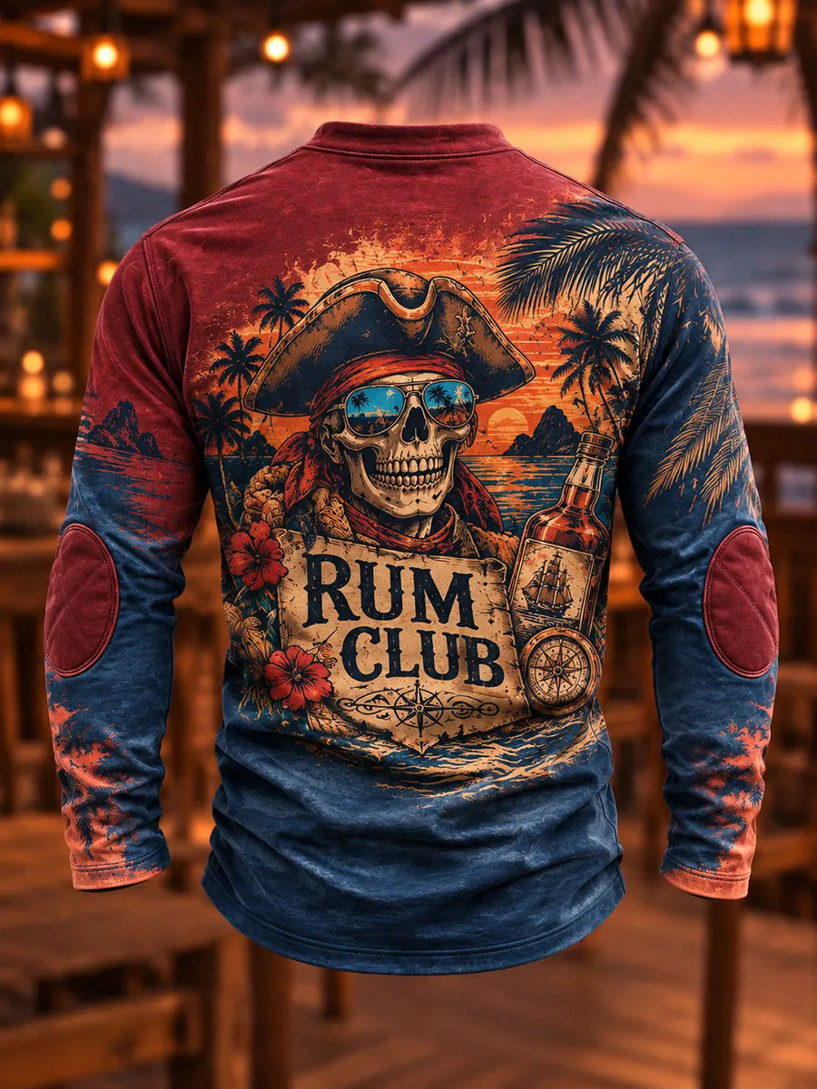 Rum Club Pirate Lace-Up Long Sleeve Shirt