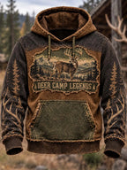 🦌🏔️ Deer Camp Legends Buck Mountain Contour Hoodie
