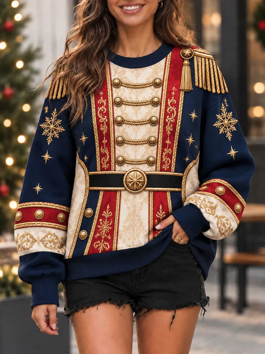 Women's Christmas Soldier Theme Art Print Sweatshirt