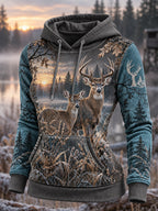 Women's Retro Hunting Culture Art Print Hoodie
