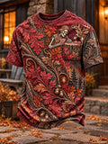 Men's Skeleton Hunter & Deer Poker Crewneck T-Shirt