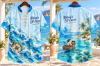 Retired & Off Course Nautical Watercolor Men’s Lace-Up Shirt
