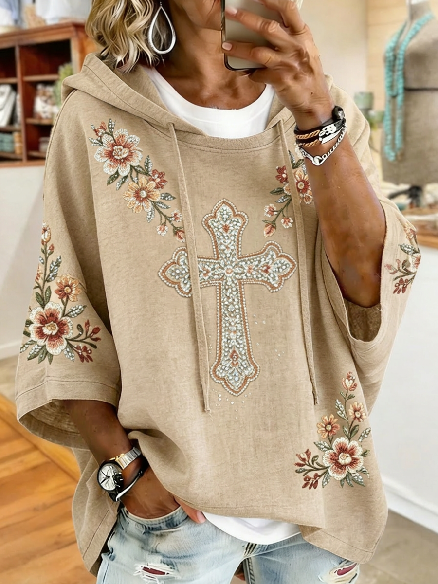 Women's Vintage Faith Print Hoodie