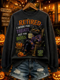 Retirement Life Halloween Art Print Casual Sweatshirt