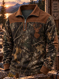 Men’s Vintage Deer Hunting Graphic Casual Sweatshirt