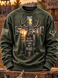 Men's Vintage-Style Hunting Culture & Beliefs Printed Top
