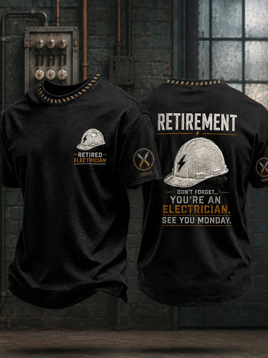 Men's "retired electrician" T-shirts