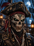 Men's Retro Fun Pirate Skull Print Face Mask