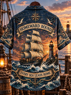 🧭 Homeward Bound Vintage Nautical Men's Hawaiian Shirt