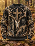 Retro Deer Hunting Art Print Sweatshirt