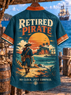 Retired Pirate Compass Men's Vintage Nautical Shirt
