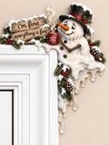 😊 "I'm Fine" Melting Snowman Door Corner Topper