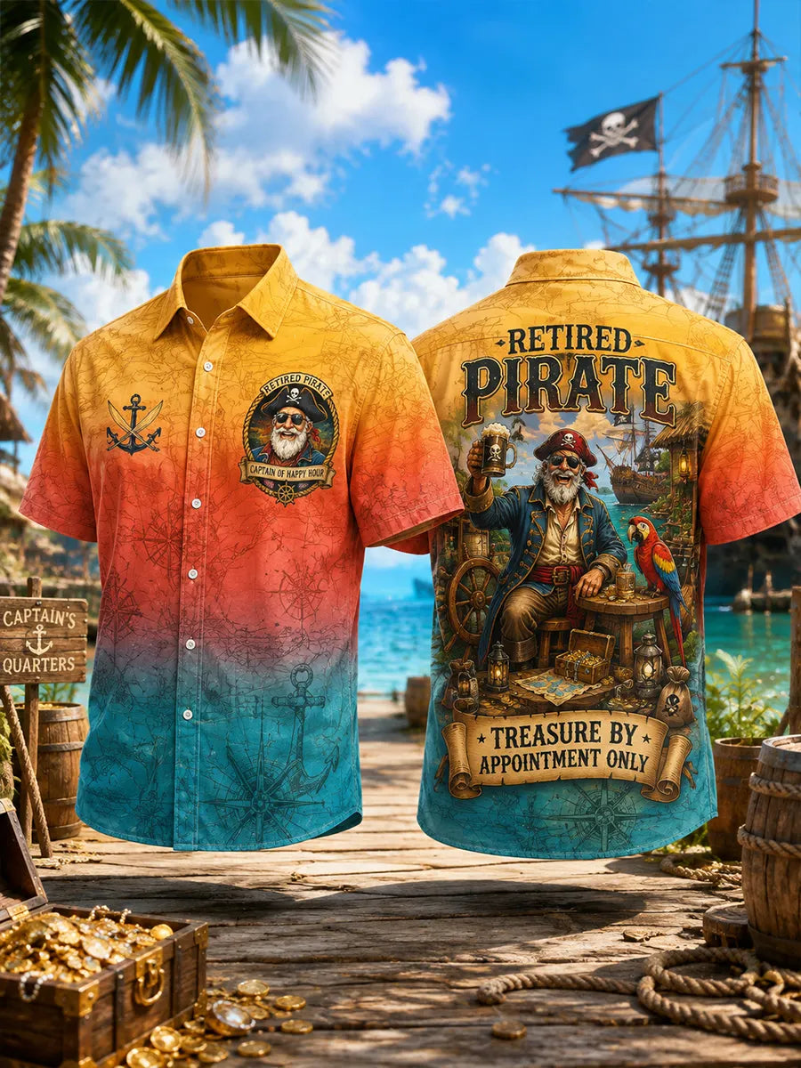 Retired Pirates & Island Life Collection Art Print Casual Shirt