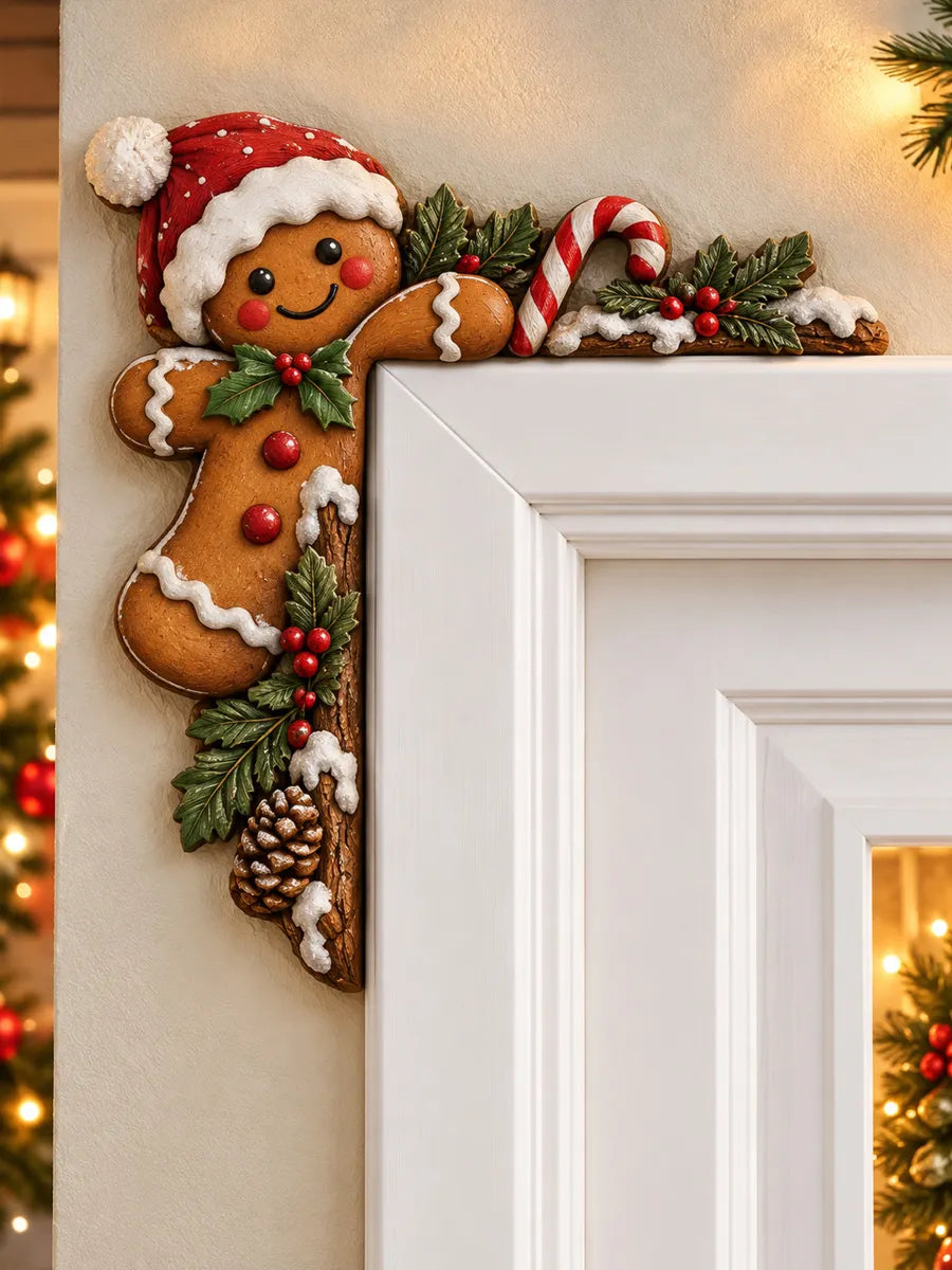 Gingerbread Christmas Door Frame Decor – Festive Holiday Accent