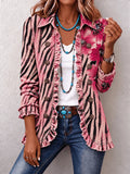 Bold Pink Zebra Stripe and Floral Ruffle Coat 🦓🌺