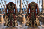 Men’s Fun Pirate-Themed Art Graphic Coat
