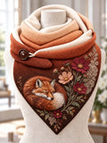 Women's Fox Pattern Triangular Scarf