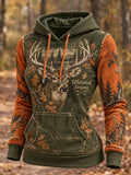 Women's Retro Hunting Culture Art Print Hoodie