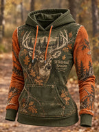 Women's Retro Hunting Culture Art Print Hoodie