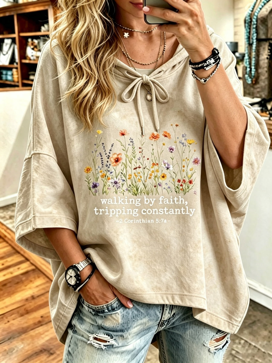Women's Walking By Faith Pattern Hoodie