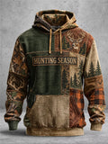 Retro Hunting Culture Print Casual Hoodie