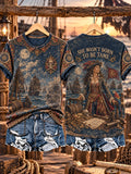 Women's Retro Pirate Queen Art Print T-Shirt