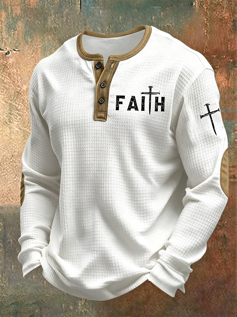 Men's Casual Faith Cross Hoodie