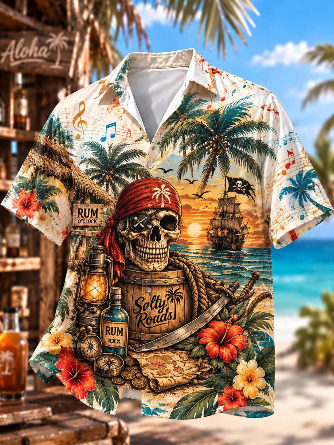 🍍 Retired Tropical Vacation Aloha Shirt 🏖️