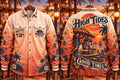 Men's Vintage Pirate Tavern Sunset Print Long Sleeve Shirt